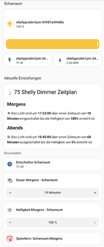 So sieht die Oberfläche in Home Assistant aus.