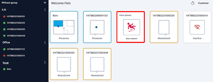 Vayyar Sensor Dashboard von PureSec